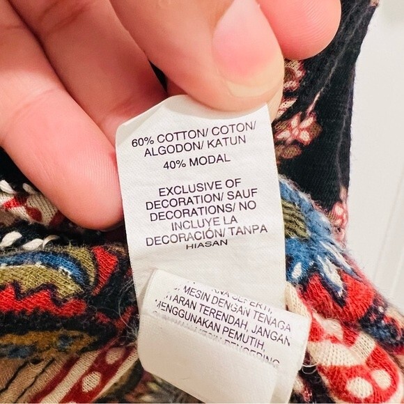 Lucky Brand Women's Nyla Cinched Top Multi Color Tribal Print Size Small - Picture 9 of 11